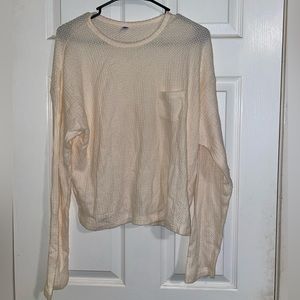 NWT! womens waffle knit cropped long sleeve top!